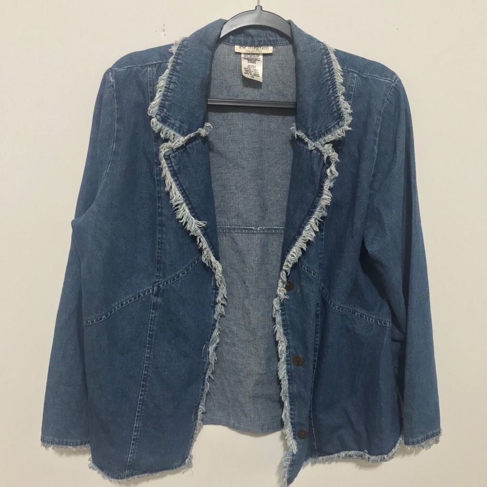 Vintage Lew Magram Raw Hem Fringe Denim Jacket - Picture 6 of 14